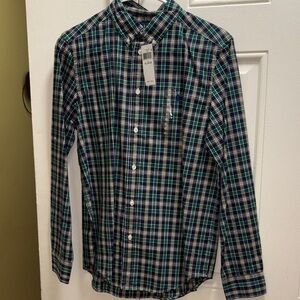 Boys Ralph Lauren Blue and Green Plaid Shirt